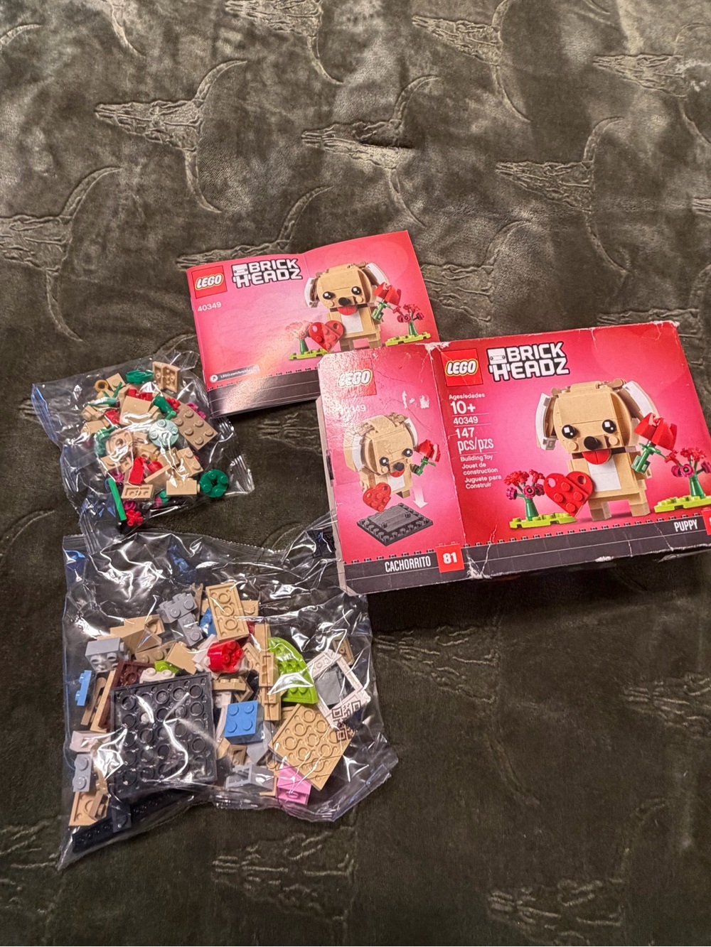 LEGO BrickHeadz Puppy Building Set - Tan, Red, Green, Black
